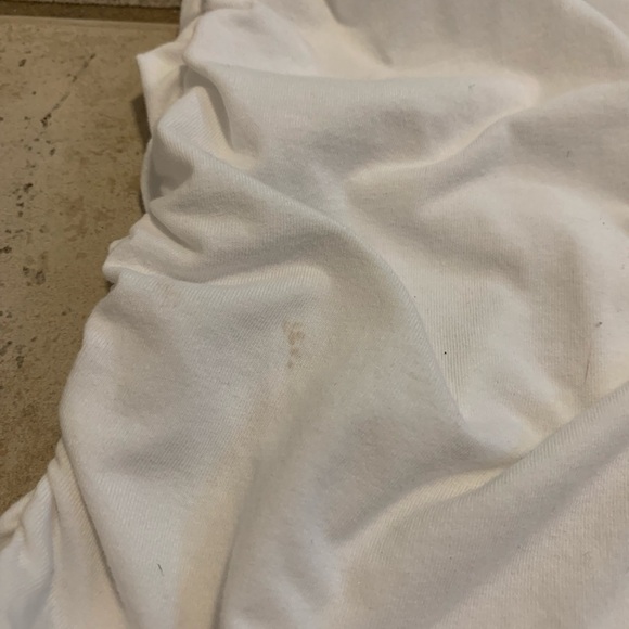 💙 Kismet White Ribbed Ruched Side Racerback Tank Top - Size S/P - Picture 3 of 8